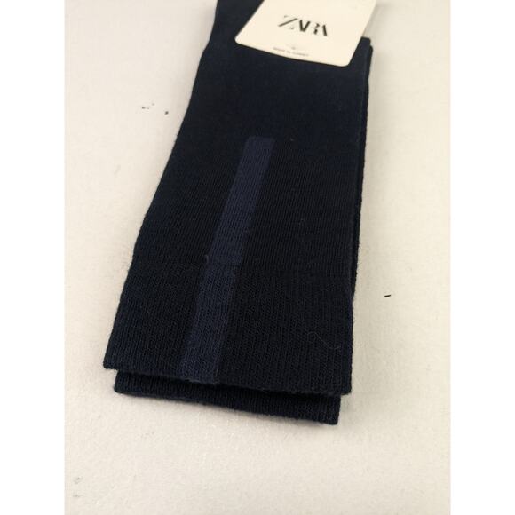 Zara Men's Navy Crew Dress Socks - Shoe Size Large 10-13 - Picture 2 of 5